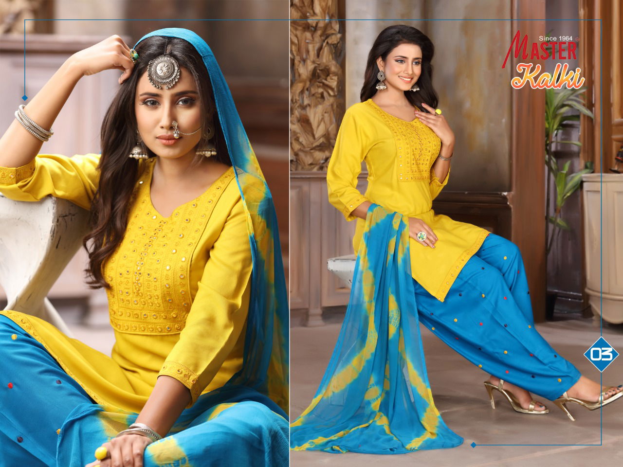master kalki  Latest Fancy Designer Emboridery Casual Wear Readymade Punjabi Patiyala  Salwar Suit